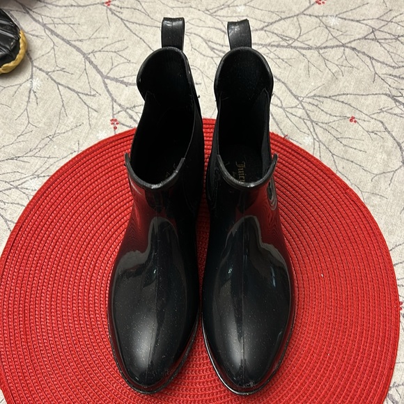 Juicy Couture Black Sparkling Rain Boots - Picture 3 of 5